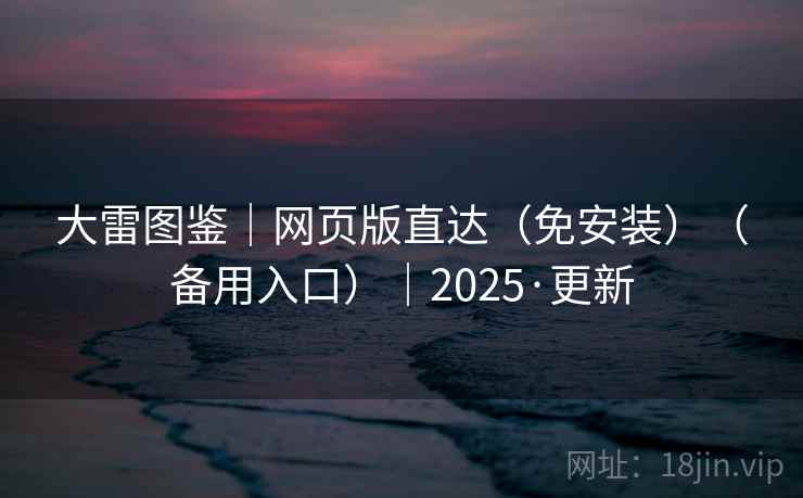 大雷图鉴|网页版直达(免安装)(备用入口)|2025·更新